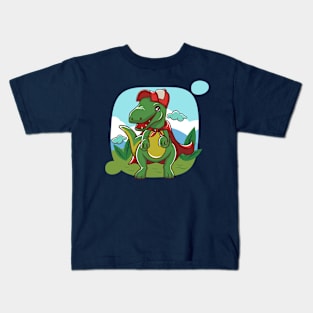 cute illustration of kids dino Kids T-Shirt